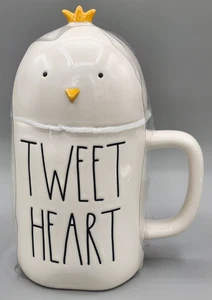 Rae Dunn Tweet Heart Bird Head Topper Canister Kitchen Decor 7.5" New - Picture 1 of 6