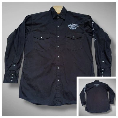 Camisa vaquera Jack Daniel’s Western para hombre mediana perla broches bordados deletreados Foto 1 de 4