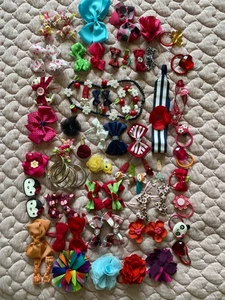 Vintage Girls Gymboree Janie & Jack Jewelry Hair Clips Bows Barettes Bundle Lot - Picture 1 of 21