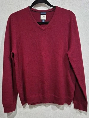 Suéter de Cachemira Italiana John W. Nordstrom Hombres Talla M Rojo Cuello en V Preppy Informal Foto 1 de 4