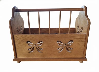 Soporte organizador de madera detallado estante exhibición de almacenamiento Foto 1 de 3