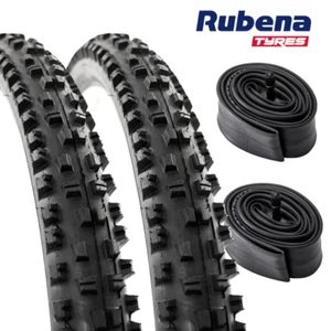 Pair of 26 x 2.25 Inch Knobby Mountain Bike Tyres + INNER TUBES - European Made! - Picture 1 of 9
