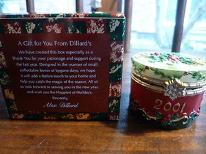 Dillard's 2001 Thank You Gift Christmas Trinket Box HEAVY! Alex Dillard - Picture 1 of 8