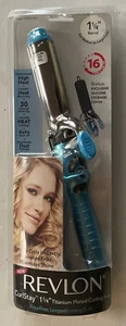 New Revlon CurlStay Blue        1 1/4" Titanium Plated Curling Iron - Picture 1 of 4
