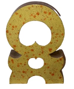 Scultura in ceramica gialla e arancione 12" stile Mcm per Crazing Fun - Foto 1 di 9