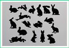 Bunny / rabbits - multiple mylar stencil, 190 micron reusuable flexible stencil