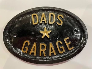 Dads Garage Insegna con Oro Sollevato Lettere 12.7cm x 8.9cm Papà Giorno Regalo - Picture 1 of 1
