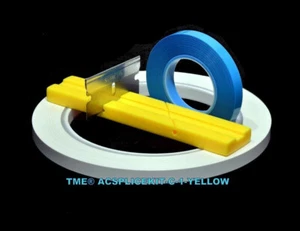 Splicing Block Kit Open Reel Audio 1/4" W YELLOW Block 250 FT Leader Blade USA - Foto 1 di 7