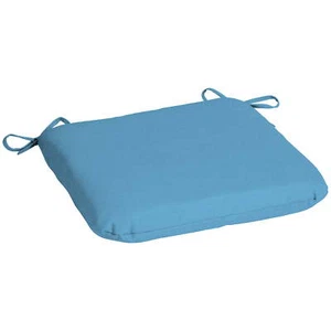 Mainstays 15.5x17" W Mid Blue Solid Rectangle Outdoor Seat Pad (1 Pack) - Picture 1 of 5