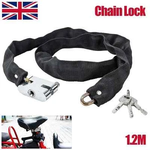 Bike Lock Chain Lock Heavy Duty 1.2m Bike Bicycle Security Padlock Motorcycle UK - Picture 1 of 12