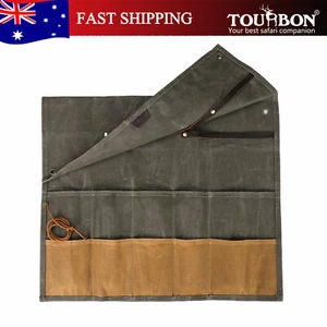 TOURBON Outdoor Camping Chefs Tools Storage Roll Bag with Hanging Holes for Gift - Picture 1 of 24
