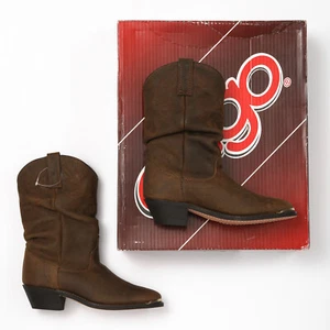 Dingo Marlee Brown Slouch Cowboy Boots Size 6.5 Wide - Picture 1 of 8