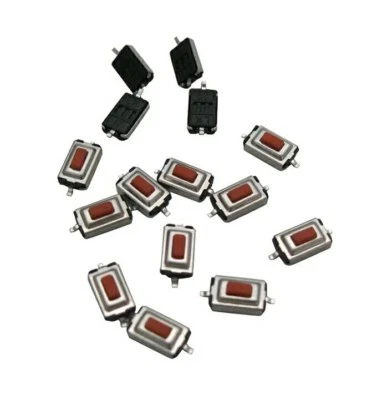 SMD Tact Switches x10 RED MICROSWITCH Momentary Tactile Push Button Switch PCB  - Image 1 of 4