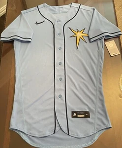 Rare Team Issued Tampa Bay Rays Nike Authentic On-Field Alt Blue Jersey 40/M NWT - Picture 1 of 11