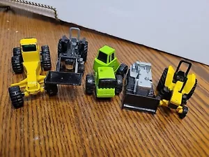 5 Die Cast Mini Tonka Vehicles Tractors Graders 2"×2" - Picture 1 of 7