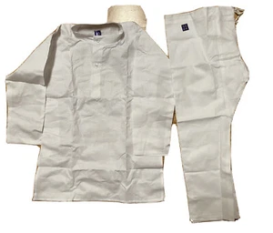NUEVO Pijama Kurta Bollywood Bollywood blanco algodón para niños talla 22 indio Pakistán 2-3 años - 2 piezas - Imagen 1 de 7