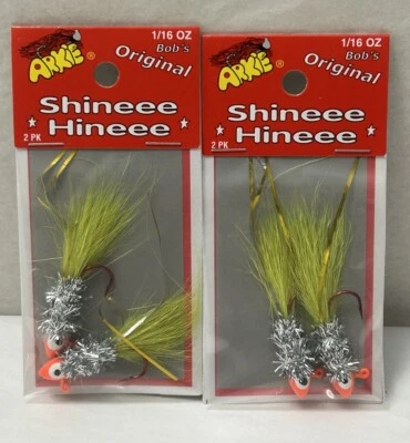 Новый Arkie Shineee Hineee рыбы приманка оранжевый Chartreuse 1/16 унций 4-PACK (R4-7) - Изображение 1 из 2