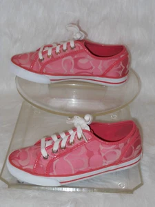 COACH LACE UP CANVAS SHOES SIZE 6.5 MEDUIM - Picture 1 of 7