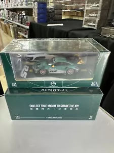 PORSCHE 992 GT3 RS GREEN SILVER FIGURE 1/64 SCALE DIECAST CAR MODEL TIME MICRO - Picture 1 of 5