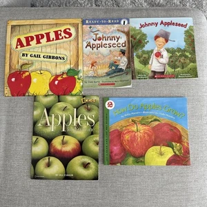 Apples Lot Of 5 Books Gail gibbons, Johnny Appleseed, Apples For Everyone - Picture 1 of 11