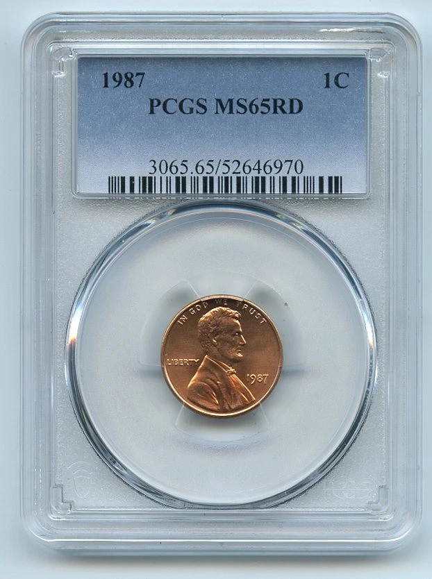 1987 1C Lincoln Cent PCGS MS65 - Image 1 of 1