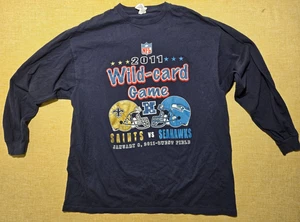 2011 NFL Wild Card Saints vs Seahawks Shirt 2XL Long Sleeve Playoffs - Picture 1 of 12