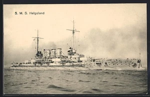 Postal buque de guerra SMS Helgoland en alta mar - Imagen 1 de 2