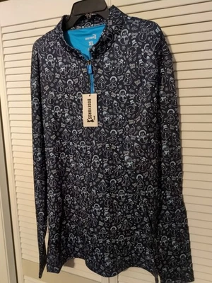 Nuevo Pullover Bogey Bros Frosty Jack Para Hombres AOP Performance Golf 1/4 Cremallera XL Foto 1 de 4