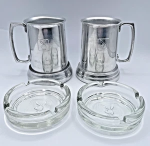 Playboy Club Bargeschirr Set 4tlg Glas Aschenbecher Metall Becher 70er Vintage Lounge NJ - Bild 1 von 17
