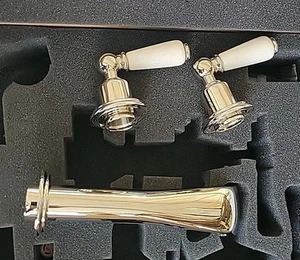 Perrin & Rowe U 2 U.3560L-PN/TO-2 Wall Mount Edwardian Bathroom Sink Faucet - Bild 1 von 15