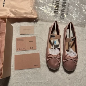 MIU MIU Orchid Pink Satin Ballerinas New And Authentic (39) - Picture 1 of 8
