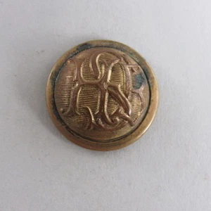 1880er-90er Jahre H.B.S. Schulkadettenstab Uniform Knopf Messing Original - Bild 1 von 2