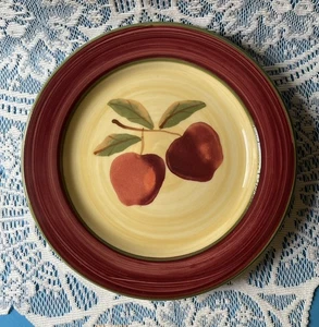 HARTSTONE POTTERY SALAD DESSERT STONEWARE PLATE Red Apples - Picture 1 of 3