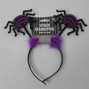 Black & Purple SPIDER HEADBOPPER Headband Halloween Costume Accessory NEW Amscan - Picture 1 of 2