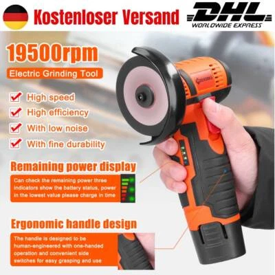 Mini Winkelschleifer 12V 75mm Trennschleifer Schleifmaschine 19500rpm mit 2 Akku - Bild 1 von 4