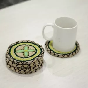 Untersetzer Set, Kaffee, Tee, Tassenmatte Designer Getränke Matten Tischgetränk Handarbeit - Bild 1 von 5