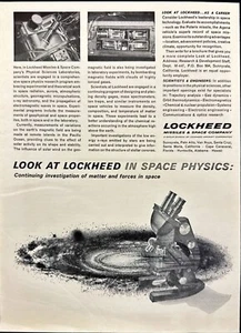 Lockheed Missiles & Space Physics Focus in Space Print Ad 1963 - Picture 1 of 5