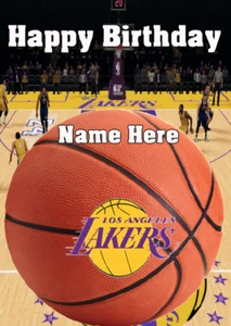 pnc196 LA Lakers Birthday Greetings Card Personalised Create 4 Any Event - Picture 1 of 1