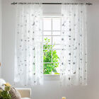Curtain Panel Skin-friendly Thick Elastic Star Foil Print Sheer Curtains