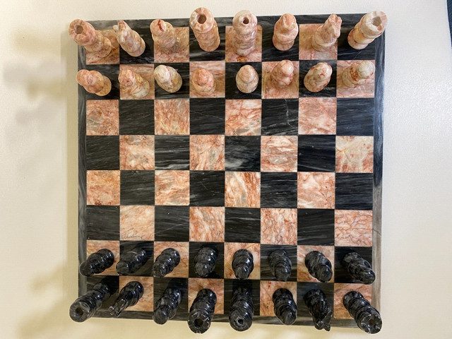 Radicaln Marble Chess Set 15 Inches White and Black Handmade Chess Board  Game for Adults - Best Travel Chess Set 2 Player Games - 1 Chess Board & 32