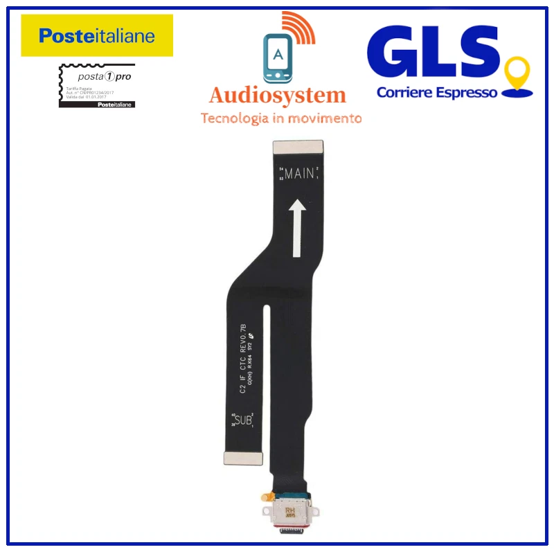 FLEX CONNETTORE RICARICA ORIGINALE per SAMSUNG GALAXY NOTE 20 SM-N980F MICROFONO - Immagine 1 di 1