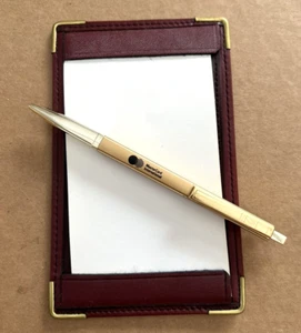 Bloc de notas de cuero con logotipo de tarjeta de crédito MasterCard vintage y bolígrafo promoción bancaria - Imagen 1 de 3