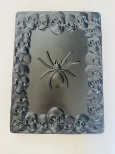 Spooky Halloween Black Web Spider Tray Plate Ceramic New - Picture 1 of 2