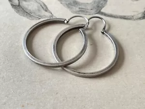 Jolie Paire de Boucles d'oreilles Créoles en Argent Massif - Diam : 3cm - Imagen 1 de 3