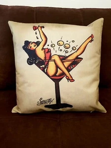 Sailor Jerry Rum Linen Cushion Cover Pillow Case 18” 45x45cm Party Gift - Picture 1 of 4