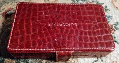 Estuche de Maquillaje Pequeño Liz Claiborne De Colección ~ Espejo ~ Cierre Magnético ~ Tamaño de Cartera ~ Rojo ~ ¡En muy buena condición! Foto 1 de 4