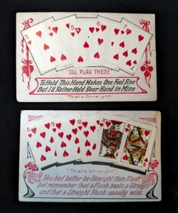 Postcard Lot 2 Playing Card Series 1908 1900s Portland, OR Stamp Upside Down  - Picture 1 of 12