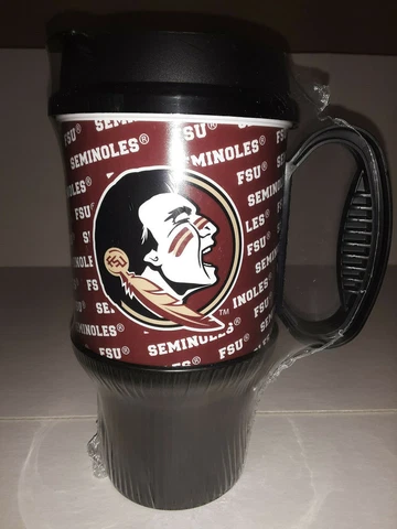 Florida State Seminoles 18 oz Plastic Tumbler with Lid and Handle Cover