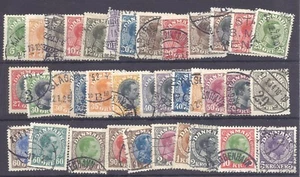 Denmark ('Danmark') used 37-stamp set with varieties - catalog value €200 - Picture 1 of 1