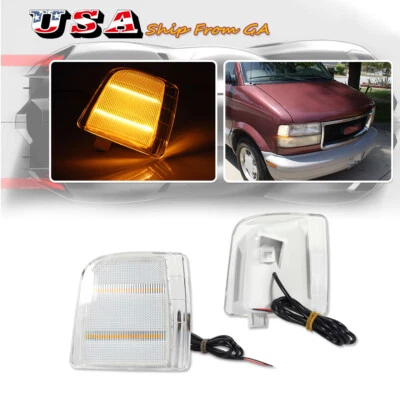 For 1995-2005 Chevrolet Astro Safari Clear Amber LED Parking Corner Lights Set - Image 1 of 4